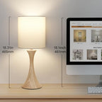 Bedside Touch Lamp, 3 Way Dimmable Touch Control Table Lamp, Wood Grain Farmhouse Table Lamp, Modern Nightstand Lamp with White Shade for Bedroom, Dorm, Office, 3000K LED Bulb Included - color: Wood Grain Base with White Shade