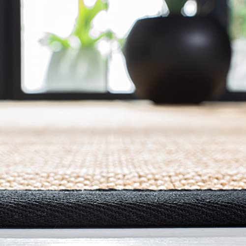 SAFAVIEH Area Rug 2x3 - Natural Fiber Collection - Maize & Black, Sisal, Woven Design with Border (NF141A) - color: Maize/Black, size: 2' x 3' (Rectangular)