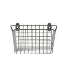 Spectrum Large Wall Mounted Wire Basket Industrial Gray Kitchen Wall Mount Organizer Storage Basket, Wire Basket for Kitchen Bathroom Pantry Organization, Wall Hanging Wire Caddy for Modern Homes - size: Large