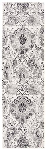 SAFAVIEH Madison Collection Runner Rug - 2'3" x 8', Cream & Silver, Boho Chic Glam Paisley Design, Non-Shedding & Easy Care, Ideal for High Traffic Areas in Living Room, Bedroom (MAD600D) - color: Cream/Silver, size: 2'3" x 8' (Runner)