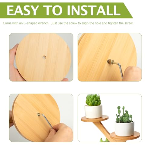 XXXFLOWER Wood Plant Stand for Indoor,Small Desktop Plant Stand,3 Tier Succulent Windowsill Shelf Holders for Balcony Home Office Garden Patio Gift（Pots NOT Included）