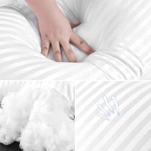 EIUE Throw Pillow Inserts, Machine Washable Pillows,Premium Polyester Fiber Fill for Sofa Bed & Decorative Cushions (White, 18x18inch) - size: 18x18inch