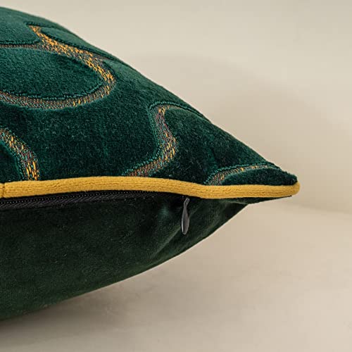 Yangest Green Throw Pillow Cover Wavy Cushion Cover Modern Zippered Rectangular Pillowcase for Sofa Couch Bedroom Living Room Home, 12x20 Inch - color: Green, size: 20" x 12" (Pack of 1)