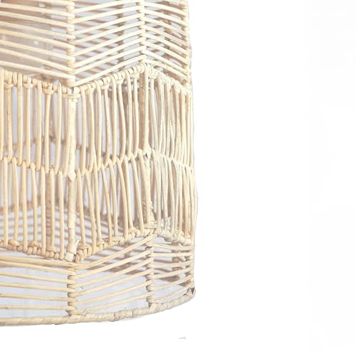 FOREVER BAMBOO Indonesian Natural Rattan Pendant Light Shade Handcrafted Wicker Light Fixtures Luxurious Basket Woven Lampshade Chandelier Interior Decor, Bell Shape 14 in H x 12 in W - style: Lombok Bell
