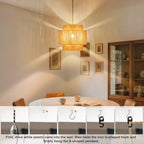 Vinaco Boho Hanging Light Plug in with Rotary Switch, Hand-Woven Dimmable Switch Swag Lamp, 3-Tier Wicker Swag Lights with Plug in Cord 15.4ft, Rattan Wicker Pendant Lights Living Room Corridor Foyer - size: 3 tier HL-8