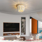 Bohemian Wood Beaded Ceiling Lamp 3-Light – Antique Rustic Mini Chandelier with White Beads for Bedroom, Nursery, Girls' Room, Dining Room, Hallway Entryway - color: White
