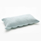 Calla Angel Sage Garden Luxury Pure Cotton Quilted Pillow Sham, King Pillow, 20x36, Light Aqua - color: Light Aqua, size: King
