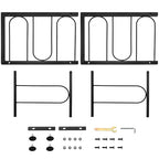 2 Pack Metal Plant Stand Indoor Outdoor, 1 Tier Heavy Duty Flower Pot Stands, Space-Saving Ladder Planter Holder, Decorative Flower Display Rack for Patio Living Room Garden Corner Balcony