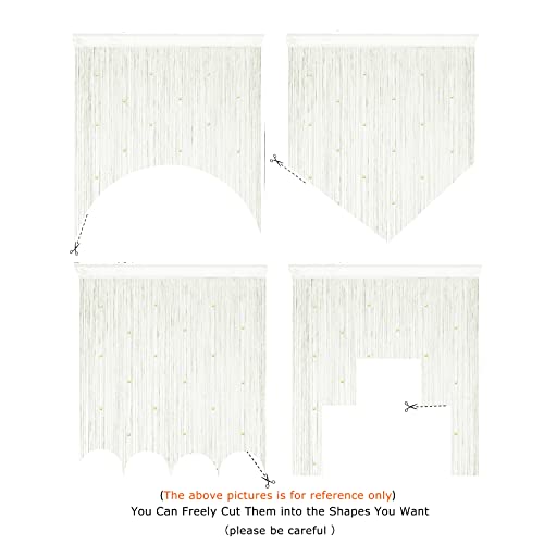 YaoYue Beaded Curtain Door String Curtains for Doorway Tassels Beads Hanging Fringe Hippie Room Divider Window Hallway Entrance Wall Closet Bedroom Privacy Decor (39×79in/100×200cm, Beige) - color: Beige, size: 39"W x 79"L (Pack of 1)