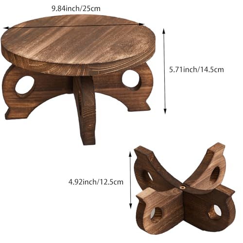 Plant Stand Indoor Round Wood Risers Display Stands Decorative Table for Flowers Stand Indoor Rustic Balcony Decor Pedestal Board Plant Holder Rise - color: Brown, size: Wood