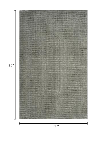 SAFAVIEH Natural Fiber Collection Area Rug - 5' x 8', Green & Grey, Handmade Farmhouse Jute, Ideal for High Traffic Areas in Living Room, Bedroom (NF730B) - color: Green/Grey, size: 5' x 8' (Rectangular)