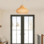 Natural Rattan Pendant Light for Kitchen Island, Ceiling Light Wicker Lampshade Lantern 14.1" Bamboo Lamp Hanging Light Ceiling Lighting Fixture Suitable for E26/27 Lamp Holder - color: Natural