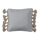 Creative Co-Op Cotton and Wool Throw Pillow Cover with Geometric Pattern and Macramé Tassels, Multicolor