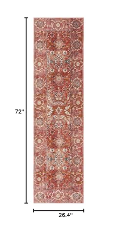 SAFAVIEH Persian Collection Runner Rug - 2'2" x 6', Red & Orange, Distressed Design, Non-Shedding & Easy Care, Ideal for High Traffic Areas in Living Room, Bedroom (VTP471Q) - size: 2'2" x 6' (Runner)