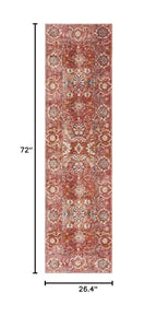 SAFAVIEH Persian Collection Runner Rug - 2'2" x 6', Red & Orange, Distressed Design, Non-Shedding & Easy Care, Ideal for High Traffic Areas in Living Room, Bedroom (VTP471Q) - size: 2'2" x 6' (Runner)
