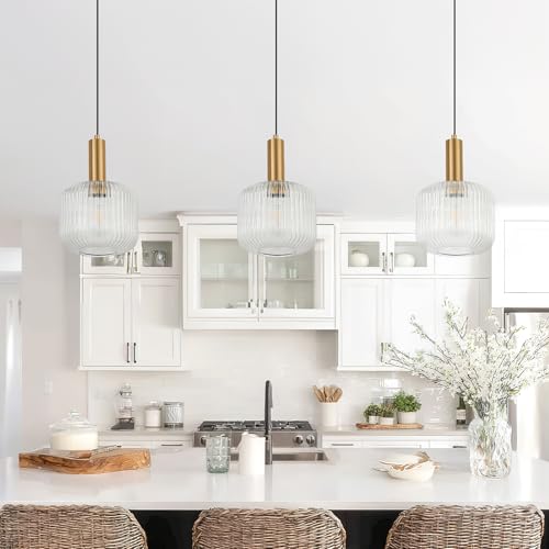 8 Inch Clear Glass Pendant Lights Small Modern Chandelier Pendant Lighting Mid Century Hanging Lights Adjustable Kitchen Island Light for Dining Room Bedroom Hallway - color: 8 Inch Clear