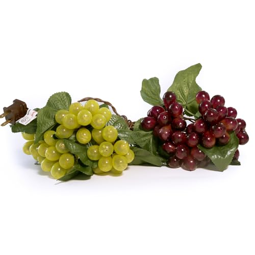 Grape Vine String Lights, 100 LED Grape Lights, Fruit String Lights for Kitchen, Wine Cabinet, Home Decoration, 10 Cluster Purple and Green Grapes Christmas Lights (Green & Purple)