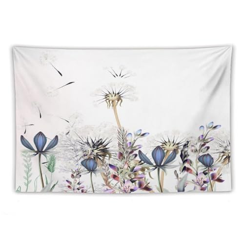 Kurtect Nature Dandelion Tapestry,Spring Plants Colorful Floral Botanical Theme Print Tapestries for Living Room Party Beach Picnic Blankets Tablecloths Wall Decor, 40x60 in - color: Flower-3, size: 60"L x 40"W