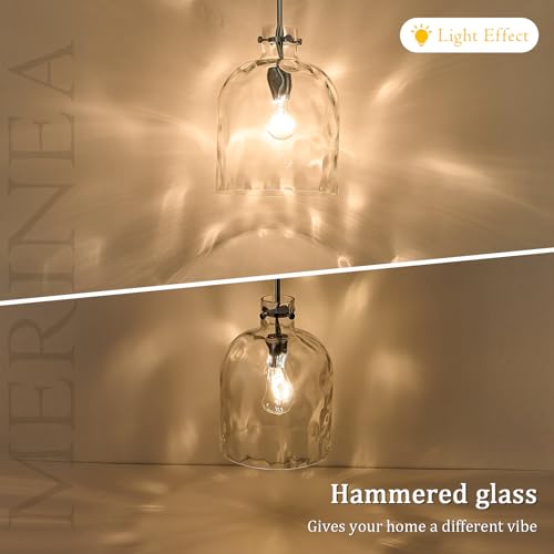 Chrome Pendant Light for Kitchen Island – 10" Modern Glass Dome Hanging Light Fixture, Single E26 Ceiling Pendant Lamp for Dining Room, Hallway, Bedroom - color: Chrome-Medium
