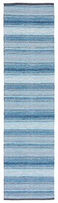 SAFAVIEH Montauk Collection Runner Rug - 2'3" x 9', Grey & Blue, Handmade Flat Weave Boho Stripe Cotton, Ideal for High Traffic Areas in Living Room, Bedroom (MTK851G) - color: Grey/Blue, size: 2'3" x 9' (Runner)