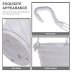 DOITOOL 10 Sets Hanging Planter Basket with Drainage Hole Round Flower Plant Pot Fence Railing Wall Planter for Ferns Ivy Crawling Plants Indoor Outdoor White - color: White