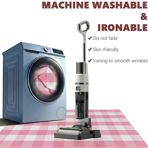 Buffalo Plaid Area Rug, Checkered Rug 3x5 Ft, Pink and White Rug, Washable Cotton Mat for Front Porch, Entryway, Kitchen, Living Room, Home Decor - color: Pink & White, size: 3' x 5' (Rectangular)
