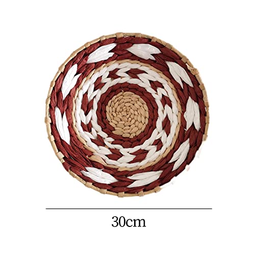 Woven Decor, Hanging Baskets Unique Tapestry for Hallway Bedroom Living Room Home Decorations (Red 30cm) - color: Red 30cm