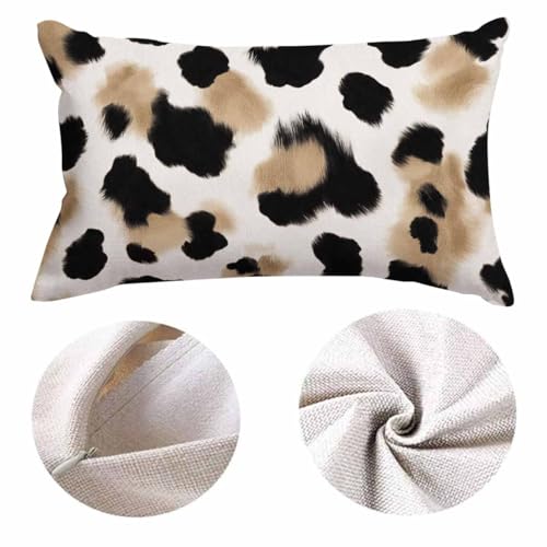EKOBLA Leopard Print Square Throw Pillow Covers Safari Camouflage Jungle African Wild Fur Farmhouse Rectangle Cushion Cover Pillowcases Cotton Linen Cushion Cover 12x20 Inches - color: Multi-bs05, size: 20" x 12" (Pack of 1)