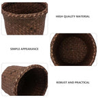 NUOBESTY Round Seagrass Planter Basket: 5.5x7.1" Woven Pots Cover Plant Pots Containers - Wicker Plant Basket Desktop Sundries Container - for