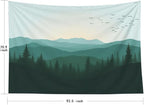 EMMTEEY Nature Tapestry Green Mountains Forest 92.5X70.9 Inch Extra Large Tapestry Wall Art Hanging Tapetries for Bedroom Living Room Dorm Décor