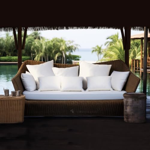 OKBA Throw Pillows Insert Set of 2, with 100% Cotton Cover, Bed and Couch - Indoor Hotel Decorative Pillows, 22x22 in White Pillows Inserts - size: 22x22 Inch (Pack of 2)
