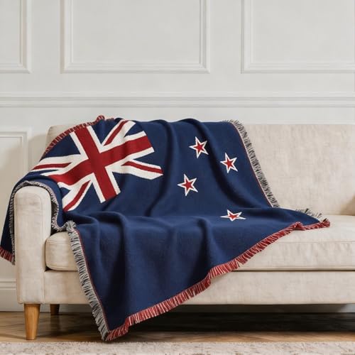 Pure Country Weavers New Zealand Flag Blanket - Gift Tapestry Throw Woven from Cotton - Made in The USA (69x48) - color: New Zealand Flag