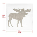 Animal Cotton Throw Pillow Covers Moose Pattren Embroidered 18x18 Inches for Couch Cushions Covers (White) - color: Moose-white