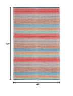 SAFAVIEH Montauk Collection Accent Rug - 4' x 6', Blue & Grey, Handmade Flat Weave Boho Stripe Cotton, Ideal for High Traffic Areas in Entryway, Living Room, Bedroom (MTK851F) - color: Blue/Grey, size: 4' x 6' (Rectangular)