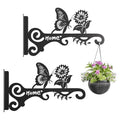 Metal Plant Hooks (2-Pack) - Decorative Wall Hangers with Butterfly Design for Indoor & Outdoor Use - Hanging Brackets for Plants, Flower Baskets, Bird Feeders, Lanterns - Patio, Garden, Home Decor - style: 2 Pcak Butterfly