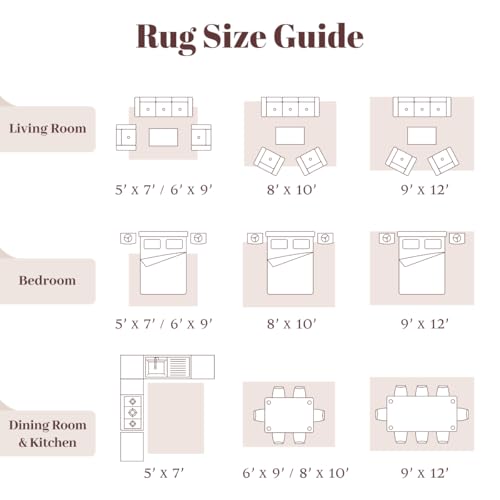 Homemate Washable Rug 8x10 Area Rugs - Vintage Faux Wool Rugs for Living Room Bedroom Dining Room - Non Slip Foldable Carpet Indoor Area Rug for Home Decor（8'x10', Beige - color: Beige, size: 8x10 ft