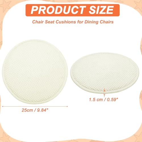 uxcell Round Stool Cushion, 10 x 10 Inch Round Seat Pads with Elastic Straps, Anti-Slip Soft Round Pad Chair Seat Cushions for Dining Chairs Kitchen Bar High Stool, White - color: White, size: 10 x 10 Inch