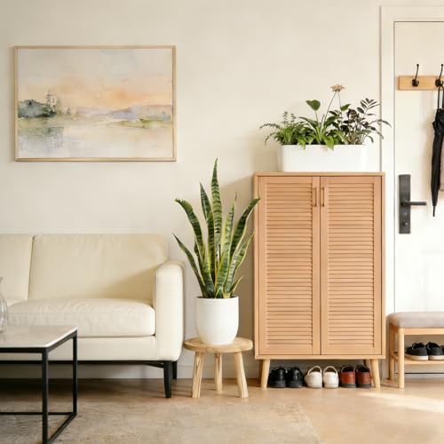 Wood Plant Stands Indoor, 3-Pack Single Plant Stand for 6-12 Inch Pots, Mid-Century Modern Plant Stool, Tall Wooden Plant Stand for Large Plants Perfect Fit for Living Room, Balcony, Office(Light Brown) - color: Light Brown-3pcs