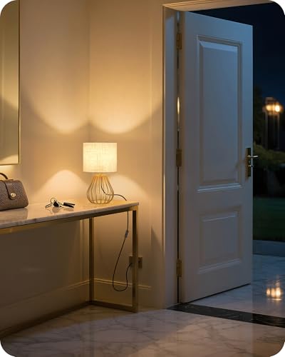 Gold Table Lamps Set of 2, Small Bedside Lamps Set of 2, 2700K LED Bulb Included, Gold Metal Base & Beige Linen Lampshade, Modern Nightstand Lamps for Bedroom, Living Room DE06TLP205 - color: 2Pack Beige + Gold