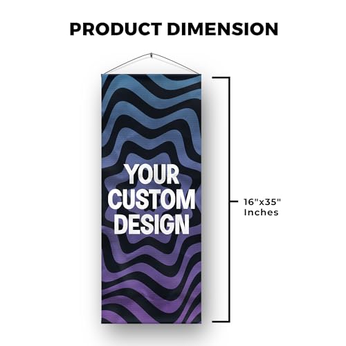 Custom Hanging Canvas Wall Art Decor by DreamController - Personalized Canvas with Your Photo, Text or Logo | HD Print Art for Home & Office | Made in USA | Fast delivery | 16x35 inch | Set of 1 - color: Hanging Canvas Set of 1 Custom