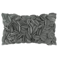 KINGROSE Handmade 3D Flower Accent Pillow Cover Decorative Throw Pillow Case Solid Soft Cushion Covers Velvet 12 x 20 Inches Grey - color: Dark Grey - Velvet