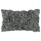 KINGROSE Handmade 3D Flower Accent Pillow Cover Decorative Throw Pillow Case Solid Soft Cushion Covers Velvet 12 x 20 Inches Grey - color: Dark Grey - Velvet