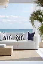 Hofdeco Premium Coastal Hampton Outdoor Performance Throw Pillow Cover Only, 22"x22" Water Repellent, UV and Fade Resistant for Backyard, Couch, Poolside, Indigo Blue Woven Solid - color: Indigo Blue Solid 22"x22"