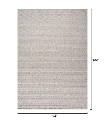 JONATHAN Y Moroccan Diamond Indoor Outdoor Area Rug 8X10 Beige, Ararat High-Low Pile Modern for Backyard, Patio, Porch, Easy-Cleaning, High Traffic, Pet-Friendly, Non-Shedding (SBH105A-8) - color: Beige, size: 7'9" x 10' (Rectangular)