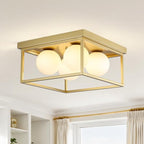 Flush Mount Ceiling Light Fixtures,4-Light Gold Semi Flush Mount Ceiling Light,12.6" Mid Century Light Fixture for Hallway Kitchen Entryway Bedroom Living Room - color: 4 Light Gold