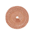 LEIQI Handwoven Rattan Round Flat Wall Basket Nordic Styles Artisanal Weave Hanging Wall Decors for Living Room - size: B