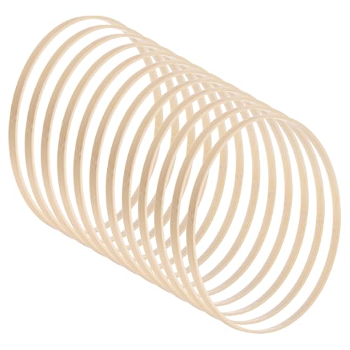 M METERXITY 12 Pack Wooden Bamboo Floral Hoop-9 Inch Craft Wooden Wreath Rings, Apply to DIY Wedding Wreath Decor/Macrame Dreamcatcher/Wall Hanging Crafts (Wooden) - size: 9 Inch