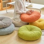 Vitamaze - amazing life Round Floor Pillow Cushion Soft Thick Seat Pad, Tufted Corduroy Meditation Cushion for Tatami, Yoga, Living Room, Bedroom, Office, Car, Sofa(Cream,16inch)