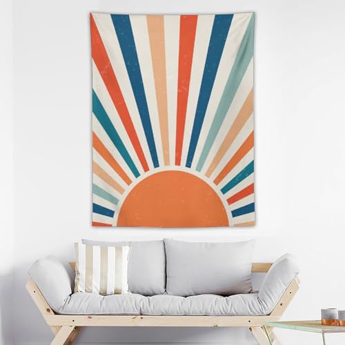 Rainbow Tapestry,Vintage Style Sunrise Minimal Design Geometric Tapestry Wall Hanging Home Décor for Bedroom Living Room Wall Décor W30" x 40"H - color: Bohemian Style_03, size: 40"L x 30"W