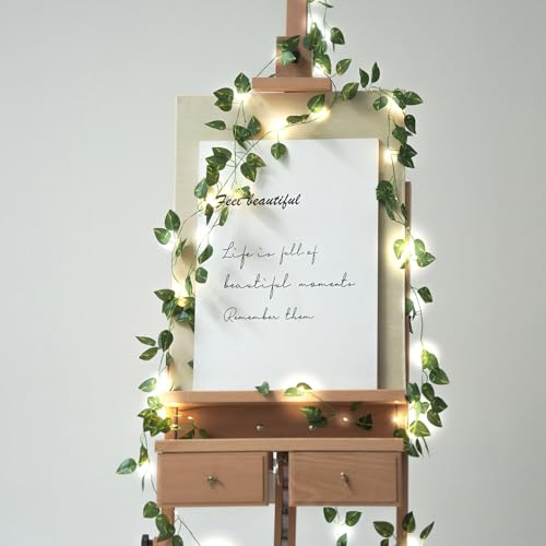 Fake Plants Vines,33ft 100 LED Artificial Ivy Garland with Fairy Lights,for Home Living Room Bedroom Wall Art Aesthetic Office Coffee Wedding Party Farmhouse Dorm Outdoor Garden Decor - color: Pothos String Lights